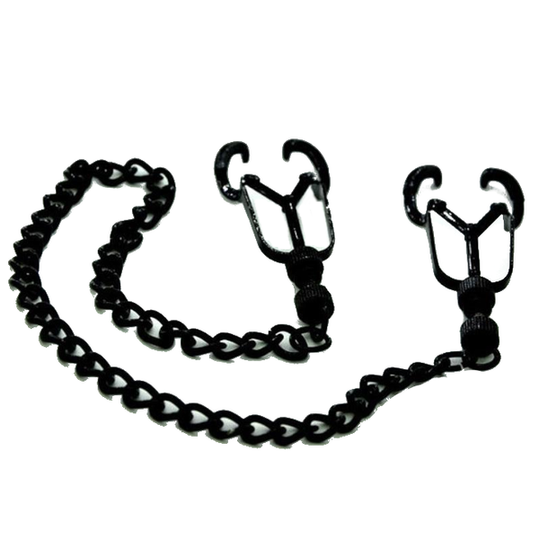 Black Metal Nipple Clamps Chain Breast   Kink Fetish Restraints Nipple & Clitoral Toys