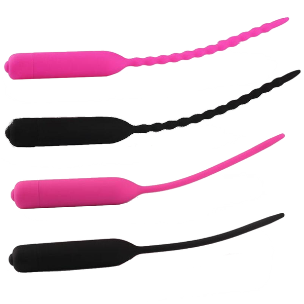 Black Pink Silicone Urethral Sound Beaded  Plug   & Ball Toys