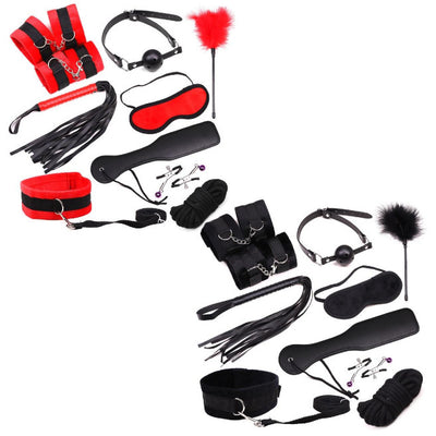 Black Red 10Pcs  Kit  Beginner Set Sex Toys For Couples  Starter Kits