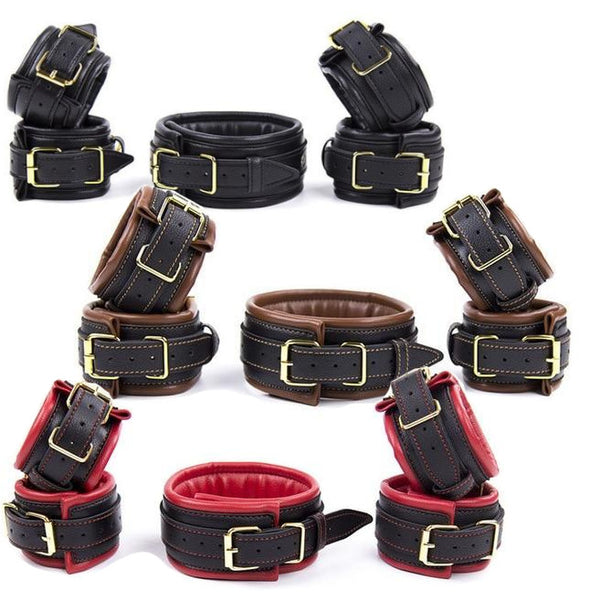 Soft Padded Collar Wrist Ankle Cuffs  Restraint Kit Restraint Kits & Sets