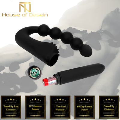 Black Anal Beads 10 Speed Clitoral  Prostate Massager Butt Plug  Prostate Stimulators
