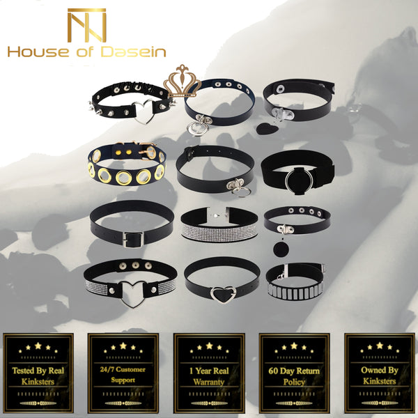 Black Collar Choker Slave Submissive  Kink Fetish Restraint Collars & Leashes