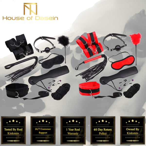 Black Red 10Pcs  Kit  Beginner Set Sex Toys For Couples  Starter Kits