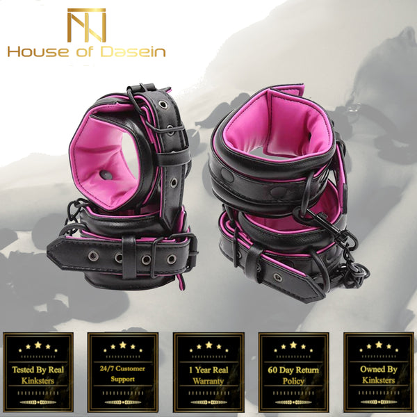 Soft Pink Ankle Wrist Cuffs Restraints  Fetish Kink Cuffs & Shackles