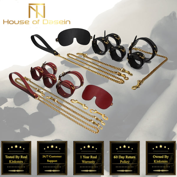 Starter Kit Restraints Blindfold Collar Leash Cuffs  Starter Kits