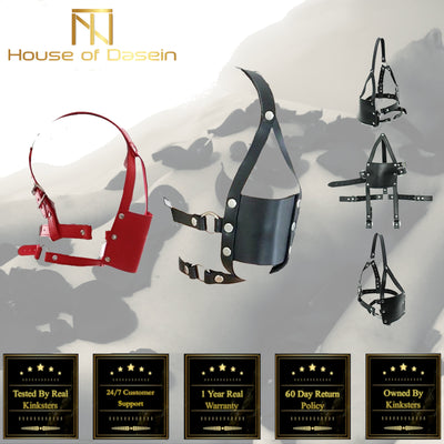 Head Harness Ball Gag Black Red  Kink Fetish Restraints Gags