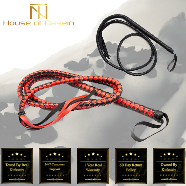 Black Red Snake Whip 210Cm Impact Play Spanking  Kink Fetish Whips