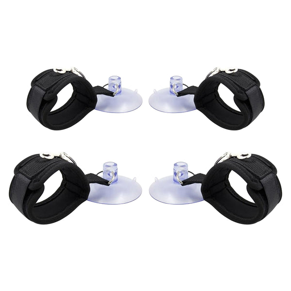 Black Suction Cup Handcuffs Ankle Cuffs Shower Restraints   Cuffs & Shackles