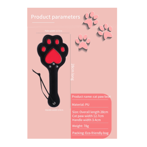 Cute Paw Print Spanking Paddle  Impact Play Toys Paddles