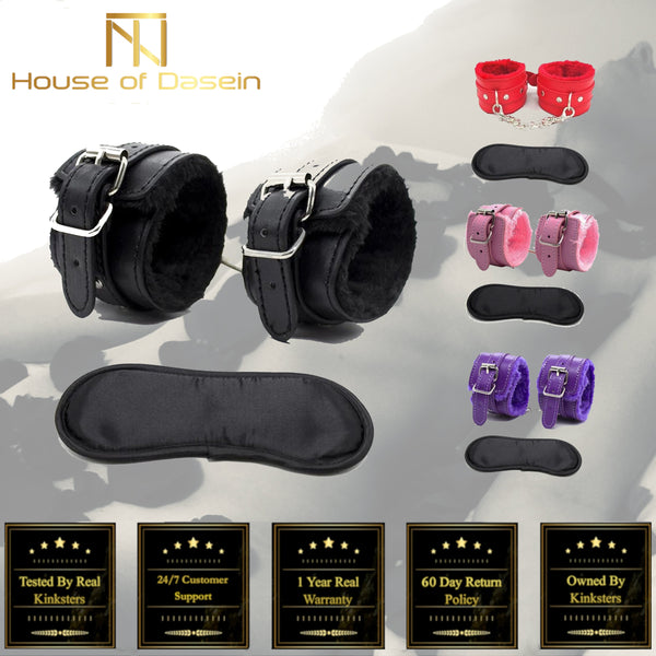 Blindfold Cuffs Set Sensory Deprivation  Kink  Restraints  Starter Kits