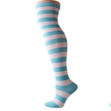 Blue Striped Thigh Highs Socks