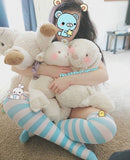 Blue Striped Thigh Highs Socks