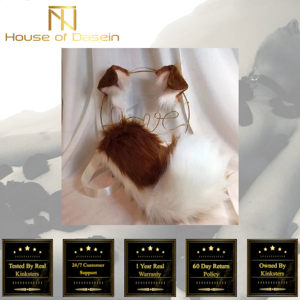 Border Collie Puppy Ears Headband And Tail  Pet Cosplay Pet Play