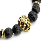 Bracelets Veile Studios Bangles Volcanic Stone Lion Head Charm Natural Semi Precious Beads