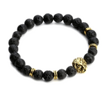 Bracelets Veile Studios Bangles Volcanic Stone Lion Head Charm Natural Semi Precious Beads