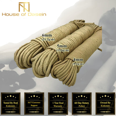 Braided Waxed Cotton 4 / 5 6 8Mm Strong Shibari  Rope  Rope & Suspension