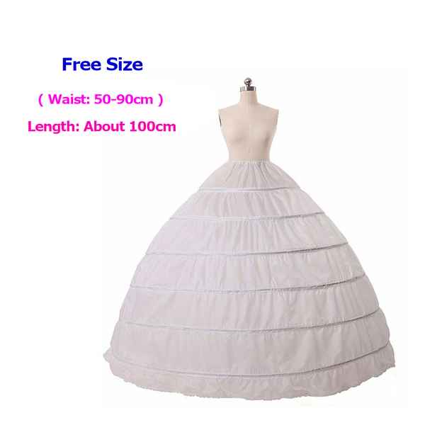 Bridal 6 Hoops Petticoat For Ball Gowns Lolita Wedding Dresses Slips & Petticoats