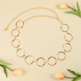 Veile Studios Fashion Circle Metal Waist Chain Belt Women Decorative Dress Hollow Accessories Body Chains