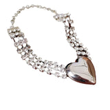 Veile Studios Fashionable Multi Layer Heart Crystal Inlaid Necklace Luxury Choker Jewelry Necklaces & Pendants