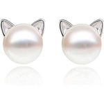 Veile Studios Cat Silk Pearl Anna Sterling Silver Cultured Earrings