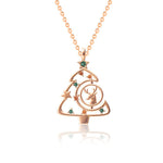 Veile Studios S925 Elk Christmas Tree Necklace Fashion Style Zircon Clavicle Chain Jewelry Necklaces & Pendants