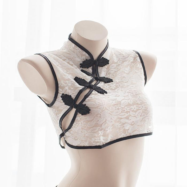 Cheongsam See Through Lingerie Set For Women Bras & Bra Sets