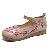 Cherry Blossom Embroidered Women Shoes Flats
