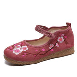 Cherry Blossom Embroidered Women Shoes Flats