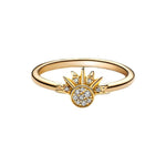 Veile Studios Sterling Silver Rising Sun Ring Shining Blue Moon Combination Two In One Rings