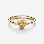 Veile Studios Sterling Silver Rising Sun Ring Shining Blue Moon Combination Two In One Rings