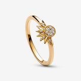 Veile Studios Sterling Silver Rising Sun Ring Shining Blue Moon Combination Two In One Rings