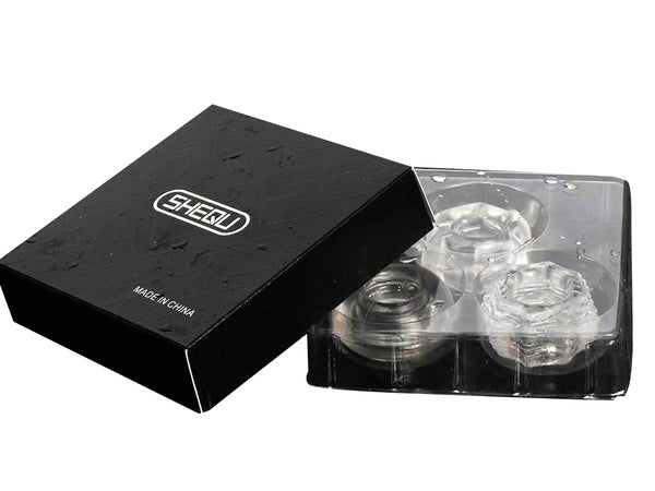 3Pcs Set Clear  Rings With Box Silicone Stretchy   Rings