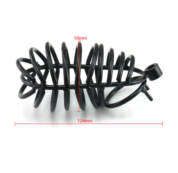 40 / 45 50Mm Lockable Black  Ring Stainless Steel Chastity Device Cage Chastity Toys