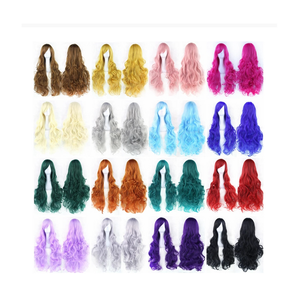 Cosplay Long Hair Wig High Temperature Silk Multi Colored Cartoon 80Cm Wigs Facial Hair