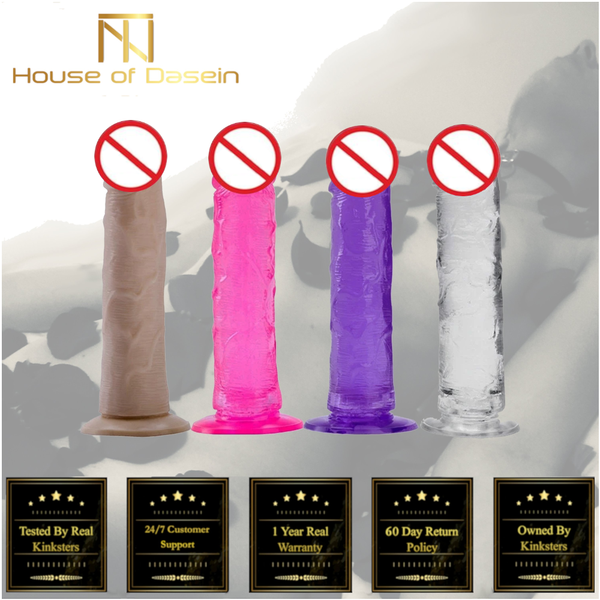 Colourful Realistic Jelly Dildo Deep Throat Training Suction Cup Base Realistic Dildos