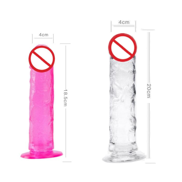 Colourful Realistic Jelly Dildo Deep Throat Training Suction Cup Base Realistic Dildos