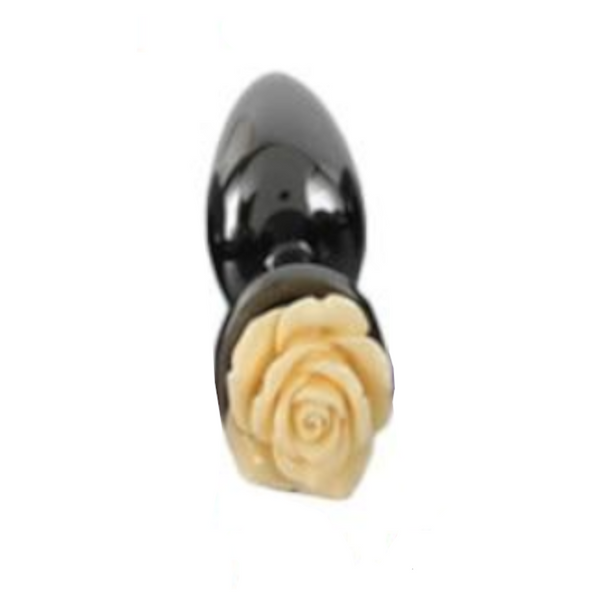 Colourful Rose Black Metal Anal Small Butt Plug Non Vibrating Butt Plugs