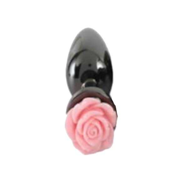 Colourful Rose Black Metal Anal Small Butt Plug Non Vibrating Butt Plugs