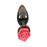 Colourful Rose Black Metal Anal Small Butt Plug
