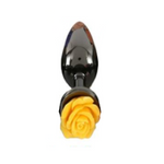 Colourful Rose Black Metal Anal Small Butt Plug
