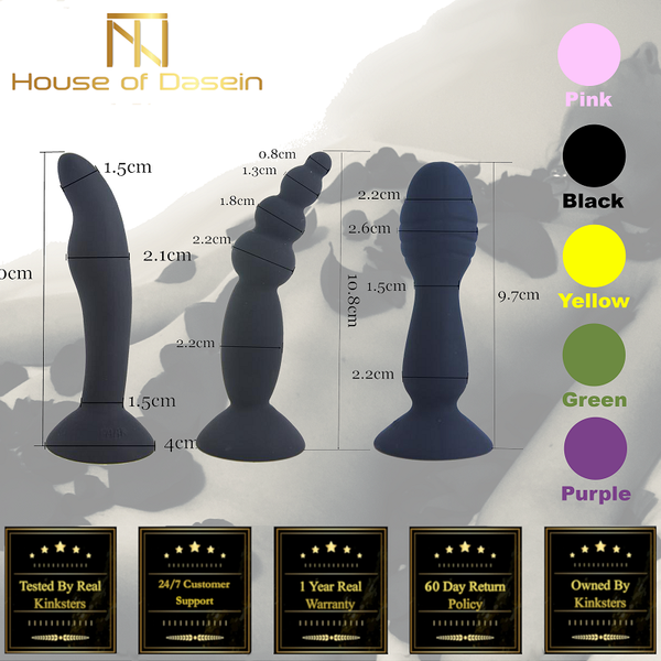 Colourful Silicone Butt Plug Beads Suction Cup Anal Trainer Beginners Anal Balls & Beads