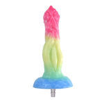 Colourful Rainbow Big Dildo Vac U Lock Attachments For Automatic Sex Machine