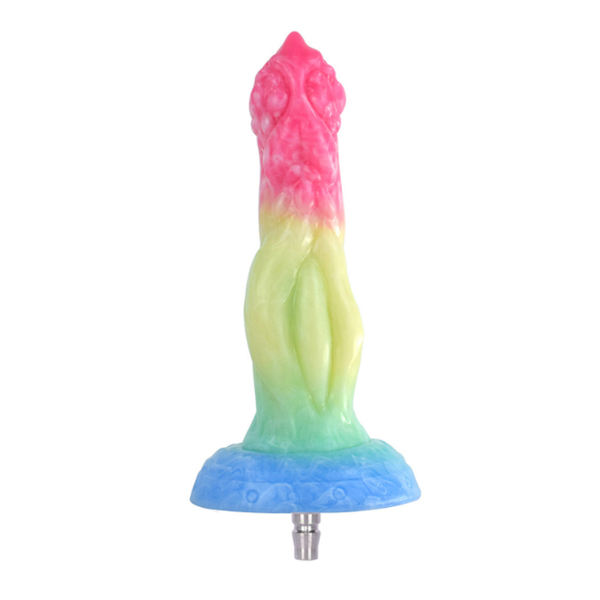 Colourful Rainbow Big Dildo Vac U Lock Attachments For Automatic Sex Machine Sex Machine Attachments