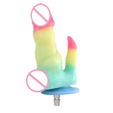 Colourful Rainbow Big Dildo Vac U Lock Attachments For Automatic Sex Machine Sex Machine Attachments