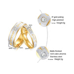 Veile Studios Couple Rings Engrave For Couples Forever Love Men Engagement/Wedding Ring Sets