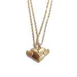 Veile Studios Creative Magnet Love Necklace 2Pcs Heartbroken Shape Men And Women Necklaces & Pendants