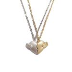 Veile Studios Creative Magnet Love Necklace 2Pcs Heartbroken Shape Men And Women Necklaces & Pendants
