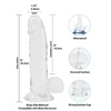 Crystal Dildo W Balls 8In Clear Realistic Dildos
