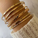 Veile Studios Bohemian Metal Chain Bracelet Set For Women Geometric Gold Colour Thick Link Bracelets