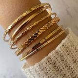 Veile Studios Bohemian Metal Chain Bracelet Set For Women Geometric Gold Colour Thick Link Bracelets